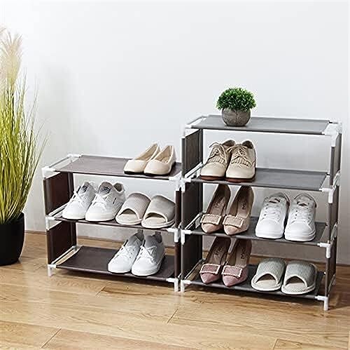 KRHINO Shoe Rack Multi-storey Shoe Rack Multi-functional Organizer Household Cloth Storage Rack Easy To Assemble Dormitory (Color : 4 Tier Grey)