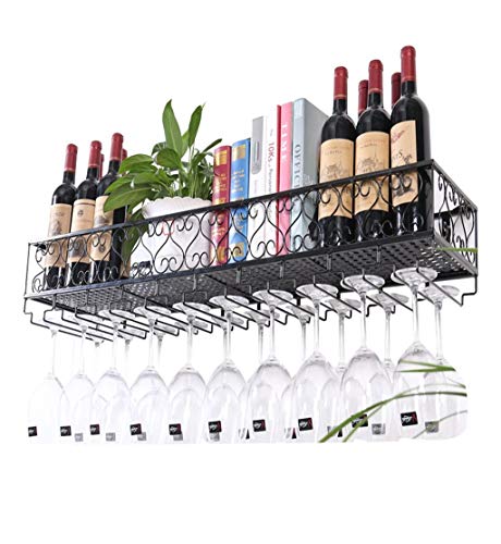EYLINK Wine Racks,Wall Holder | Hanging Wine Glass Holder Metal | Vintage Wine Bottle Holder | Rustic Wall Mounted Wine Holder Wine Cooler | Wall