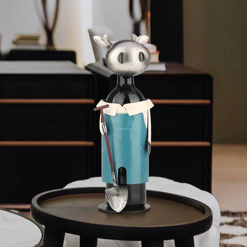 LUKEO Wine Rack Vintage Pickup Cow Wine Bottle Holder Statue or Decorative Wine Holder Champagne Whisky