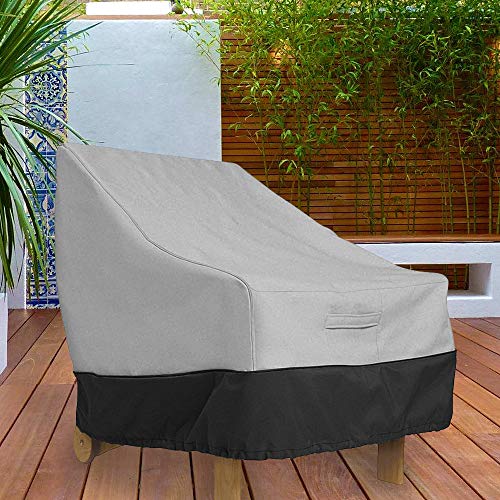 FOUNDOVE 2PCS Patio Chair Cover Waterproof for Garden Deep Seat Lounge Chair, Veranda High Back Armchair Sofa Furniture Covers (96.5 * 89 * 79cm,