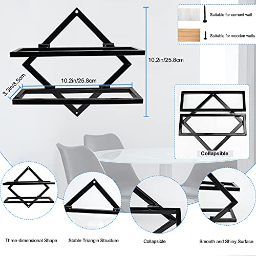 Metal Wall Mounted Wine Holder, Upgrade Foldable Hanging Wall Wine Rack Organizer for 2 Liquor Bottles, Red Wine Bottle Display Hanger with Screw
