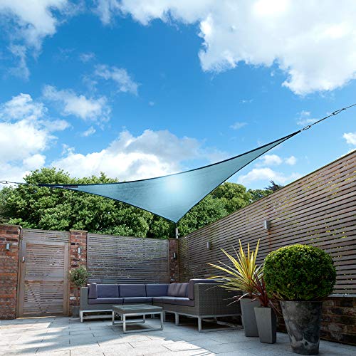 Kookaburra Waterproof Garden Sun Shade Sail Canopy in Azure 98% UV Block (3.6m Triangle)