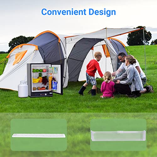 Techomey 3 Way Fridge Camping, 60L Gas Fridge 12V 240V LPG, 3 Way Campervan Fridge for Camping, Outdoor, Caravan, RV, Motorhome, Traveling, Black