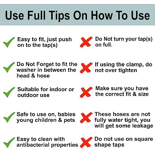 Home Flair Portable Shower | Push On Tap Shower Head and Hose | Shower Attachment for Bath Taps | | Dog Shower | Camping Shower