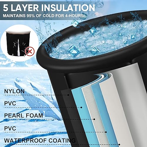 Ice Bath Tub for Athletes, Foldable Polar Pod, Inflatable Arctic Pod Ice Bath, Multi Level Portable Ice Bath Dipping Pool, Ice Bath Tub for Adult