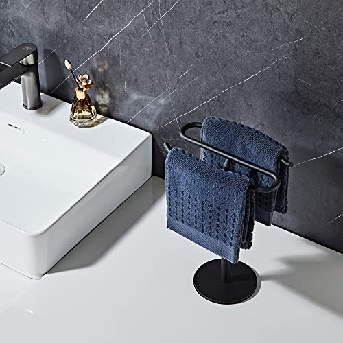 Matte Black Hand Towel Holder Stand, Free-Standing Towel Rack, SUS304 Stainless Steel Towel Bar Rack Stand, Tower Bar for Bathroom Kitchen Vanity