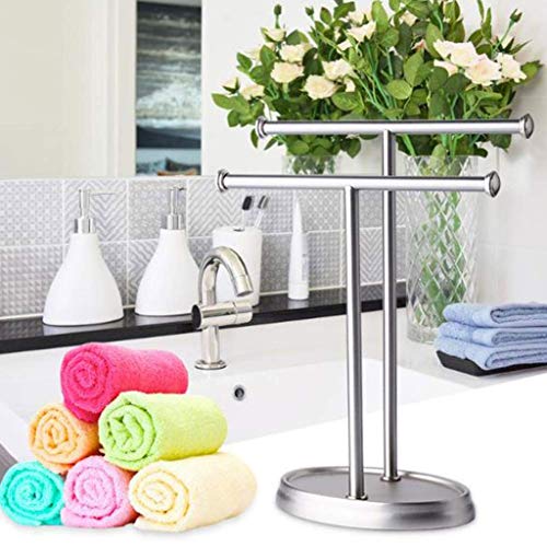 N/A Stainless Steel Towel Rack, Bath Towel Stand, Floor Standing Towel Stand, Standing Towel Rail for Bathroom Kitchen