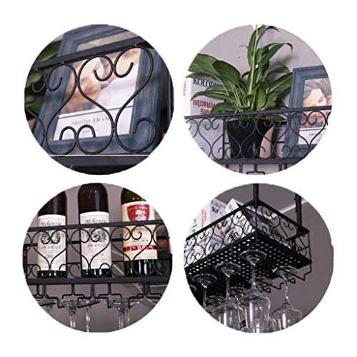 Stylish Simplicity Industrial Minimalist Stylish Simplicity Wine Rack Metal Simple Creative Multi-Function Display Storage Wine Glass Holder Adju