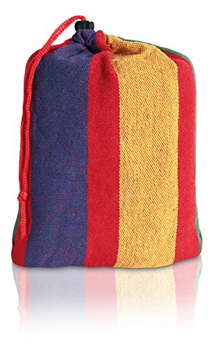 Tortola Rainbow Outdoor Garden Hammock with Side Bag Attached