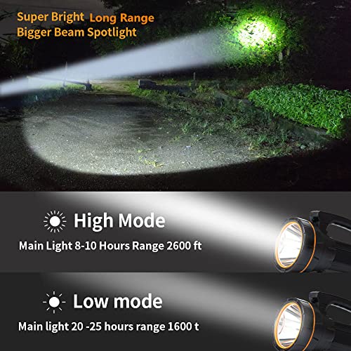 MAYTHANK Most Powerful Handheld LED Torch Light Super Bright Rechargeable Large Capacity High Lumens,Big Spotlight Flashlight Searchlight Torch H