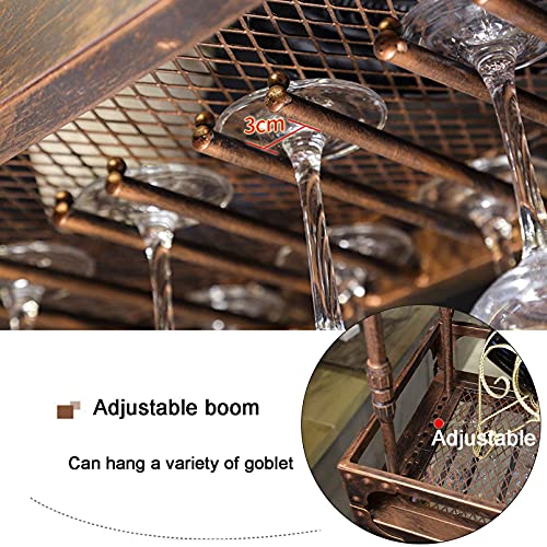 EYLINK Wine Racks,Wine Bottle Glass Racks Modern Ceiling-Type Wine Holder,Grid Metal Frame,Wall Mounted Wine Bottle Holder Hanging Wine Glass Rac