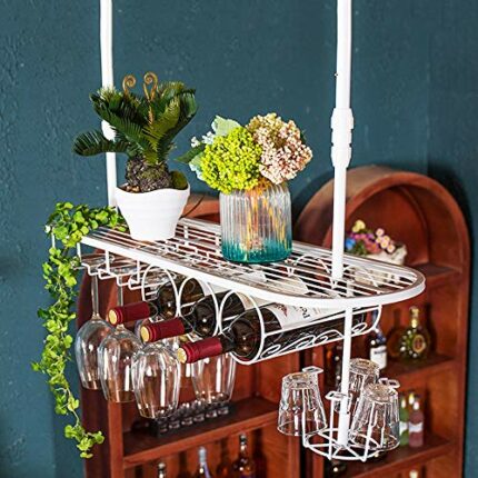 European Hanging Red Fashion Creative Wine Glass Rack Upside Down Wine Rack Bar Wrought Iron Goblet Rack Creative Wine Cabinet Decoration Hanger