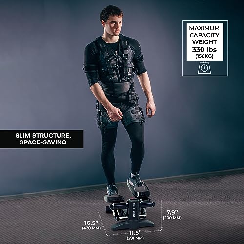 Nordic Lifting Mini Stepper & Stair Climber Machine - w/Resistance Bands Set - Built in Monitor