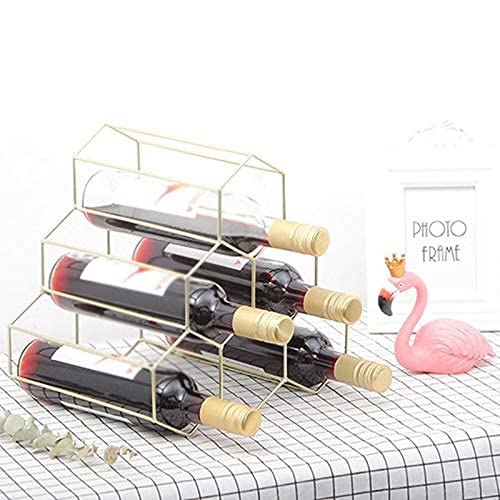 NEOCHY Creative Geometric Wine Rack Metal Simple Household Grape Wine Rack Restaurant Living Room Bar Wine Cabinet Wine Display
