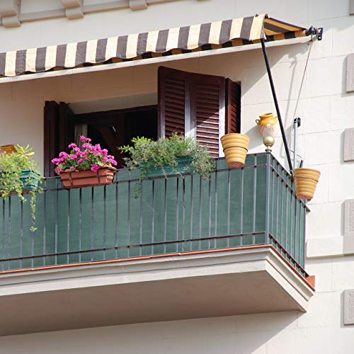 Relaxdays Fence Netting, Privacy Shield For Fences & Railing, HDPE Net, UV-resistant, Weatherproof, 1.2 x 15 m, Green