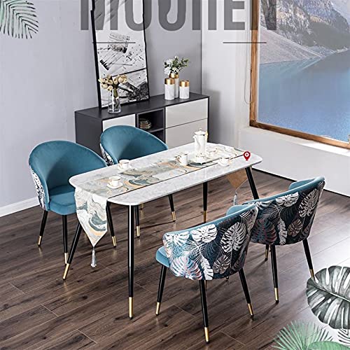 Dining Chair Set Of 4 Living Room Chair with Metal Legs Velvet Seat and Backrests Modern Household Makeup Chair Bedroom Dressing Chair (Color : F