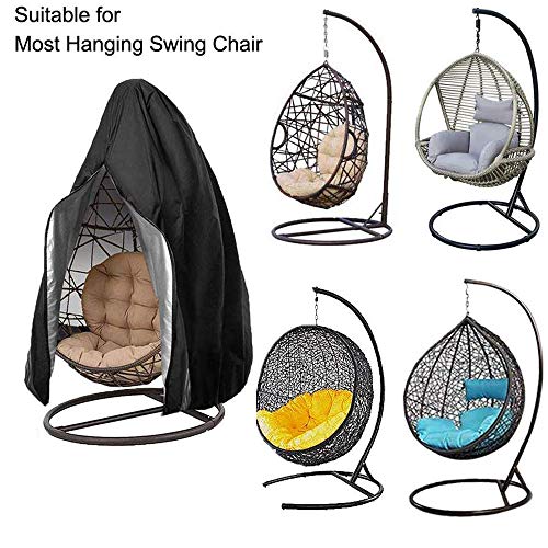 Namotu Waterproof Egg Hanging Chair Cover with Zipper, 115 * 190cm 210D Oxford Fabric Heavy Duty Veranda Patio Cocoon Chair Garden Protective Cov