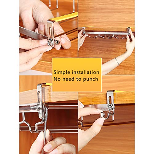 Fashion Creative Wine Glass Rack, 4 Row Champagne Fashion Creative Wine Glass Rack, Stemware Holder - Goblets Cup Rack 17-Inch Freestanding Wine