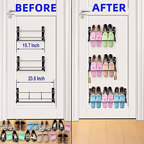 LILIKY Hanging Shoe Organizer, Over The Door Or On The Wall Hanging Stainless Steel Shoe Rack With Hooks For Closet, Entryway,Kitchen (3 Pack) Sh