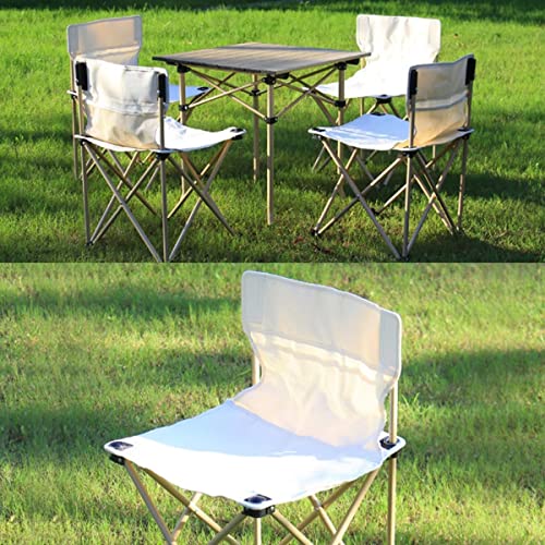 FMXQYH Camping Chair Folding Outdoor Patio Furniture Sets, 5 Piece Foldable Patio Table and Chairs, Portable Backpacking Chairs for Lawn Concert