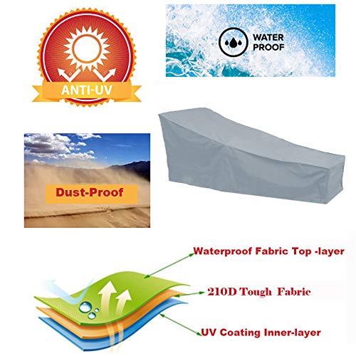 Silvotek Outdoor Lounge Covers - Waterproof Lounge Chair Covers with Durable 210D Material,Premium Chaise Chair Cover