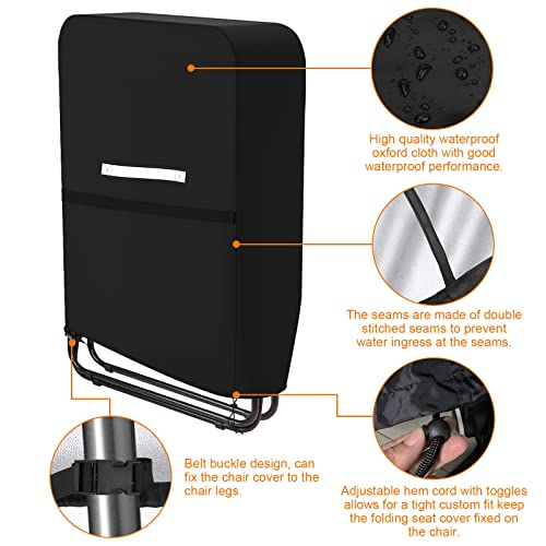 Garden Folding Reclining Chair Cover, Patio Reclining Chair Cover 210D Oxford Fabric Waterproof Dustproof and UV Resistant, Anti Gravity Chair Co