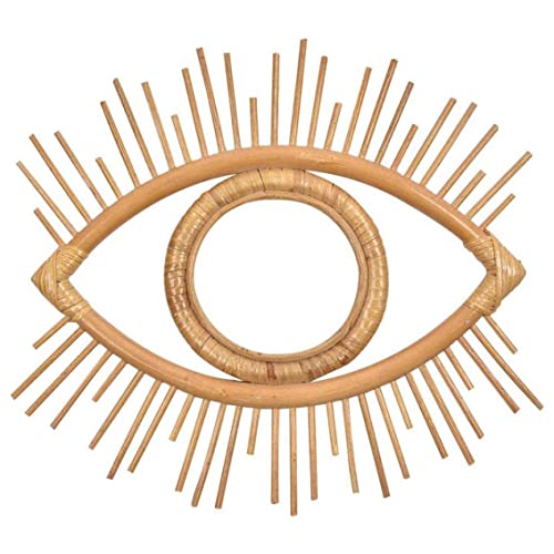Rattan Mirror Frame Rattan Wall Mirror Frame Wall Hanging Decoration Eye Art Decor Pendant For Living Room Bedroom
