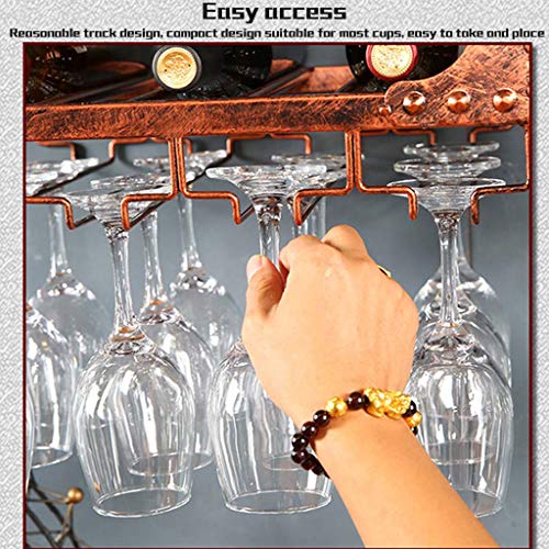 SUCHETA Wine Rack Wall-Mounted Adjustable Iron Ceiling Decoration Frame Industrial Hanging Wine Holder Wine Glass Rack Vintage Wine Bottle Holder