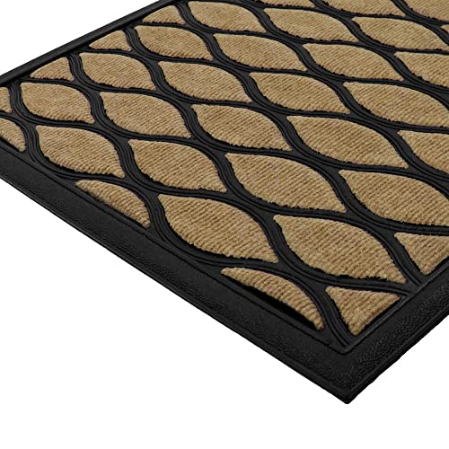 JVL Vienna Rubber Backed Scraper Doormat, 45x75cm, Droplet