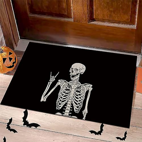 LMAZG Halloween Door Mat, 19.7"× 31.5" Horror Clown Welcome Mat Scary Entry Rug Indoor Outdoor Entrance Floor Mat Non Slip Halloween Decor Holida