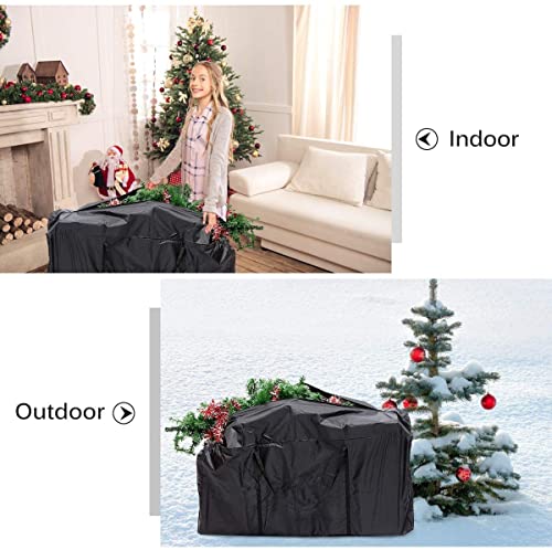 NEOGULY Garden Furniture Cushion Storage Bag Waterproof, Anti-UV Heavy Duty Rip Proof 420D Outdoor Cushion Storage Bags with Carry Handle and Zip