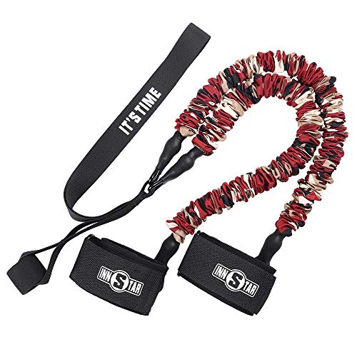 INNSTAR Booty Resistance Band Glute Cord Cable Machine for Hip Home Workout Cable Kickbacks with Instructions & Carry Bag