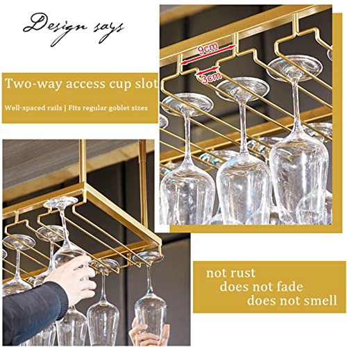 SUCHETA Hanging Wine Rack Wine Glass Holder, Ceiling Decoration Stemware Holder, for Bars, Restaurants, Kitchens Wine Bottle Rack/Shelf, Adjustab