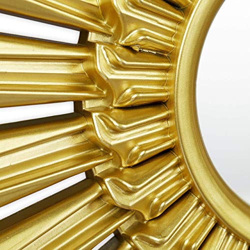 Relaxdays Sunburst Decor Mirror, Set of 3, Round Hanging Mirror, Plastic Frame, Ø 25 cm, Gold