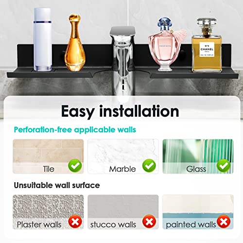 Number-one Bathroom Shelf, Floating Over The Sink Shelf with U-Shaped Recess Design Wall Mounted Bathroom Sink Shelf Over Faucet for Bathroom, Ki