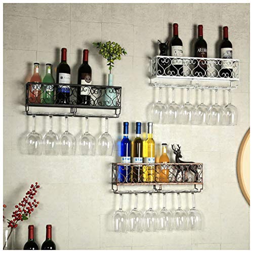 Stylish Simplicity Industrial Metal Wall-Mounted Wine Glass Holder Black Vintage Stylish Simplicity Champagne Glass Wine Glass Goblet Holder 80X2