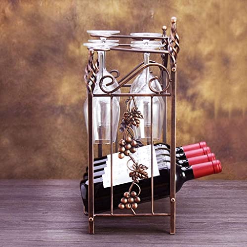 NEOCHY Home Living Room Wine Rack, Wine Goblet Upside Down Glass Holder European Retro Bottle Holder