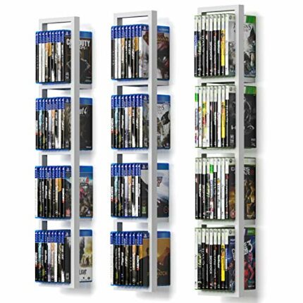 You Have Space White Cube Storage Shelves for Wall, CD DVD Storage Rack Set of 3, 34 Inch Video Game Organizer