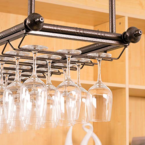 Fashion Creative Hanging Fashion Creative Wine Glass Racks, Adjustable Height Ceiling Mounted Wine Holder, Metal Vintage Fashion Creative Wine Gl