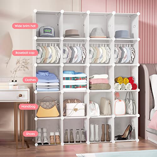 HOMCENT Bathroom Floor Storage Cabinet with Doors 5-Tiers, Multi-Use DIY Free Standing Storage Cube Shelf for Books, Toys, Clothes, Tools, Each c