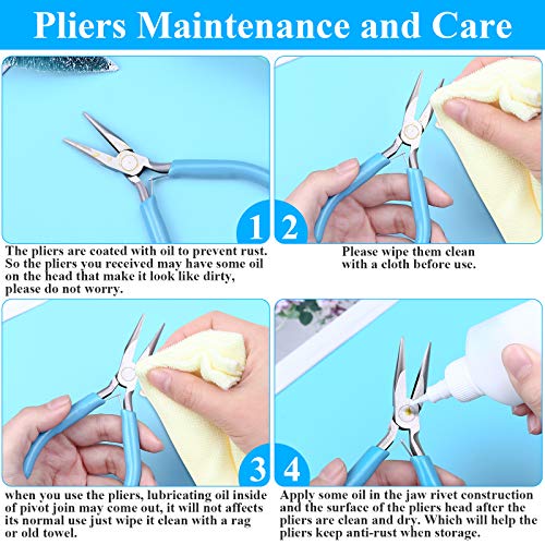 Jewelry Pliers, Shynek 4pcs Jewelry Making Tools Kit with Needle Nose Pliers/Chain Nose Pliers, Round Nose Pliers, Wire Cutters and Bent Nose Pli