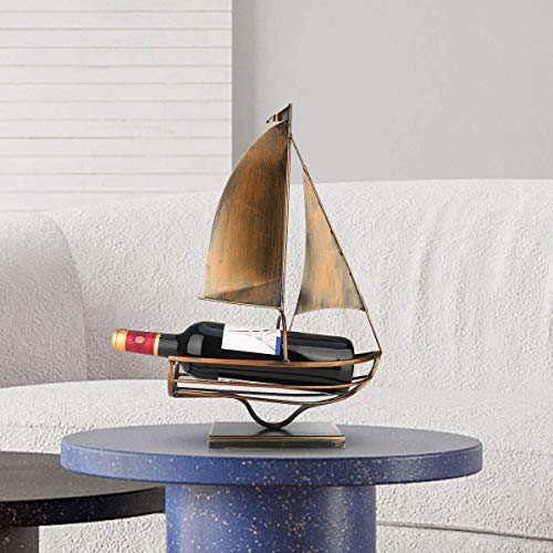 NEOCHY Sailing Wine Bottle Holder Iron Art European Creative Wine Rack Classic Bottle Storage Holder Practical Decoration