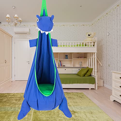 YAERSI Kids Pod Swing Seat,Hanging Hammock Chair,Indoor Swing with PVC Inflatable Cushion for Indoor and Outdoor Use Durable Portable