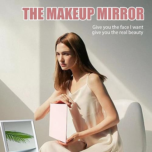 Makeup Mirror 7.28x6.89x8.66 inch Triangular Fixed Non-reversing Mirror Desktop Standing Inverted Mirror Cosmetic Mirror for Inverted Mirror Pers