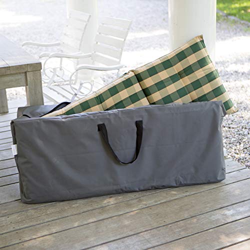 Hoberg Cushion Bag, Storage Bag for Garden Cushions, Cushions and Cushions, Tear-Resistant Protective Cover with Carry Handles, Made of Grey 600D