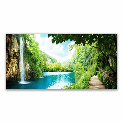 Tulup Splashback - 140x70cm Backsplash Cooker Hob Wall Splashback - Kitchen Wall Panels - Heat Resistant - Toughened/Tempered Safety Real Glass -