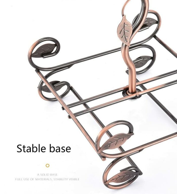 DLOETT European Double Bottle 6Cups Wind Rack Leaf G-Shaped Cup Holder Goblet Wine Storage Basket Bar Family Wine Tools