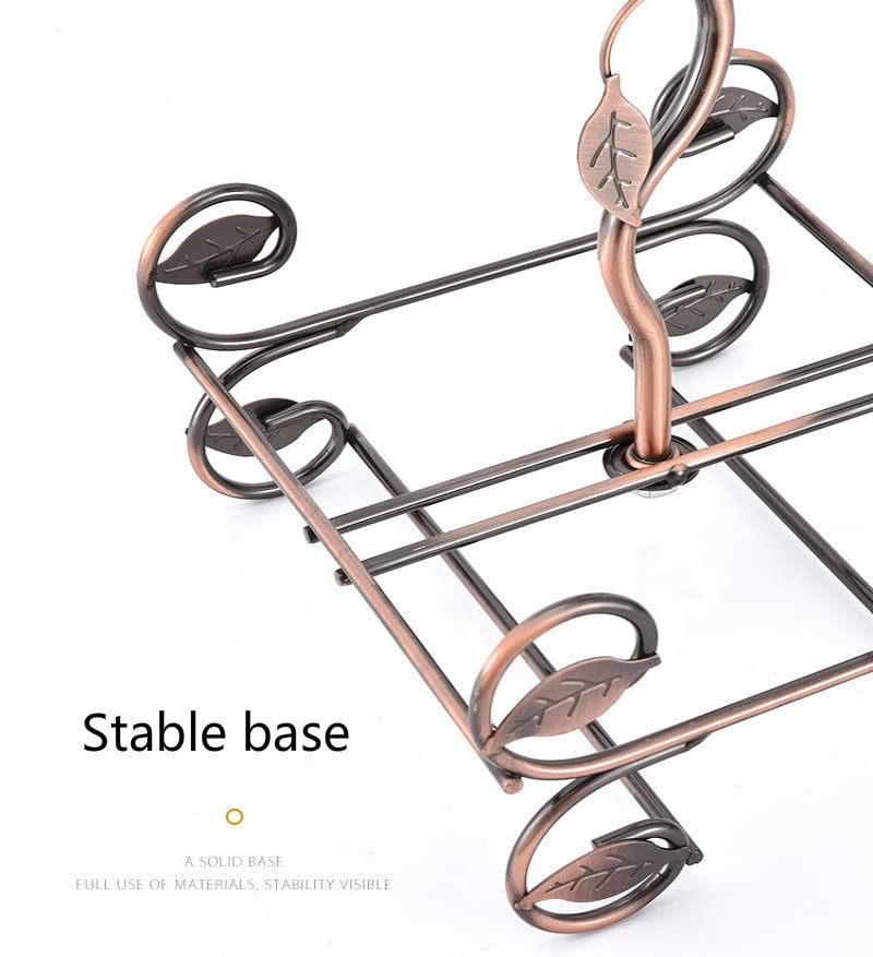 N/A European Double Bottle 6Cups Wind Rack Leaf G-Shaped Cup Holder Goblet Wine Storage Basket Bar Family Wine Tools