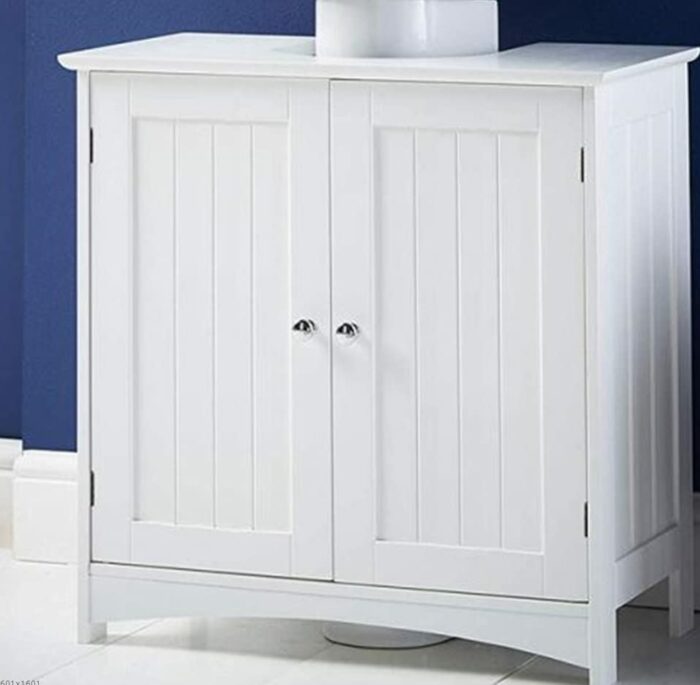 2 Door Bathroom Sink Cabinet White 60x30x60CM Waterproof Fine Workmanship