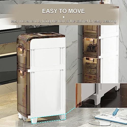 Plastic Storage Bins, 3 Tier Drawers Plastic Home Storage Organizer, Tall Thin Cabinet for Bedroom, Bathroom, Office, Laundry, Kitchen, Craft Roo